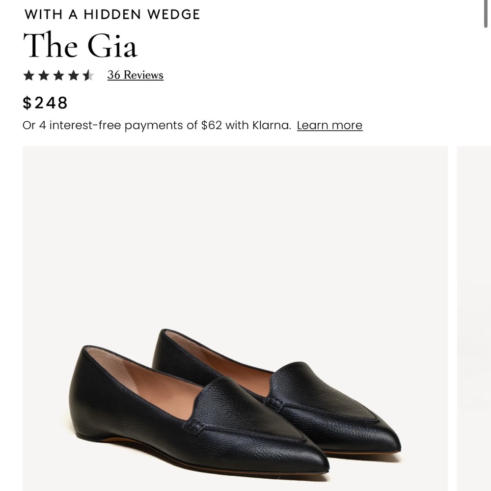 M. Gemi The Gia Pointed Leather Loafers in Black